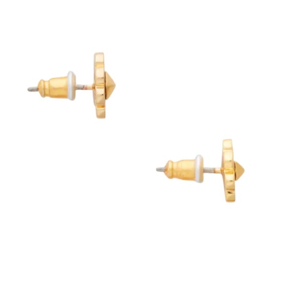 KATE SPADE • Black Spades & Studs Enamel Logo Earrings - Picture 3 of 4